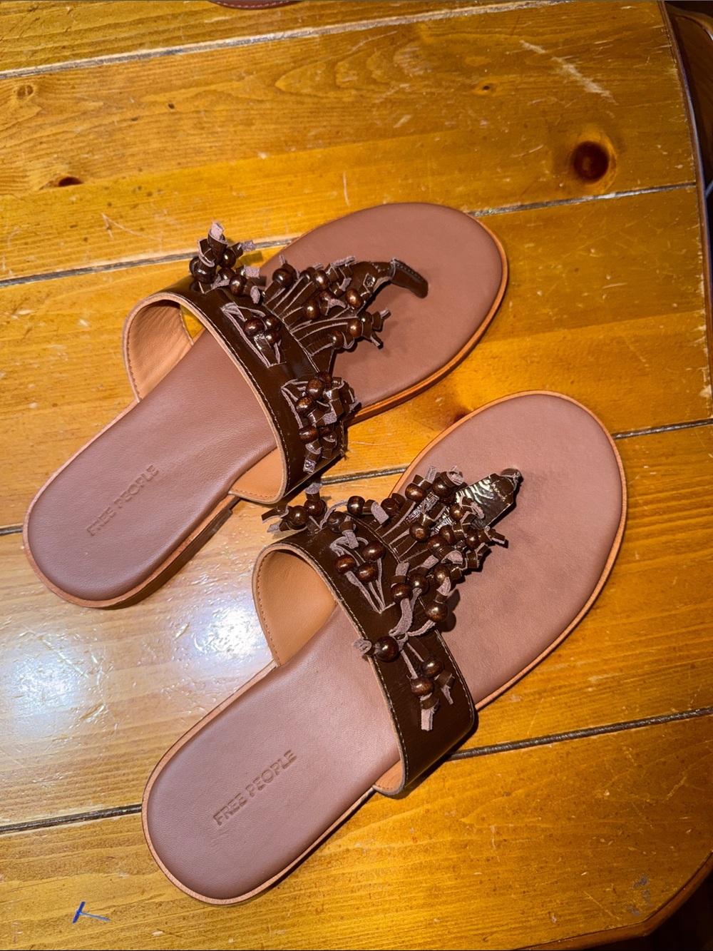 Free People Beaded Brown Sandal